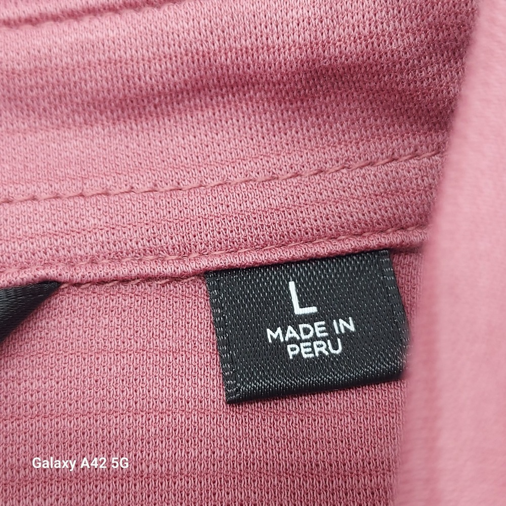 TravisMathew Mens Polo Shirt Rose Pink Heathered Short Sleeve Size L Golf Casual - Picture 4 of 10